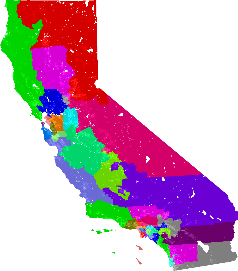 Larger California Senate Map - California Map (955x1080)