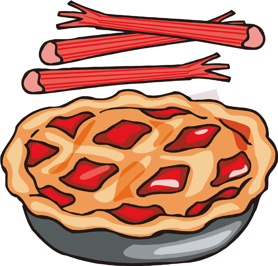Rhubarb Pie Strawberry Pie Pumpkin Pie Apple Pie Clip - Rhubarb Note Cards (pk Of 20) (1181x1181)