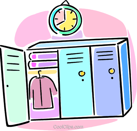 School Lockers Royalty Free Vector Clip Art Illustration - School Locker Clip Art (480x462)