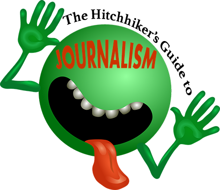 The Hitchhiker's Guide To Journalism - Galaxy Don T Panic (450x389)