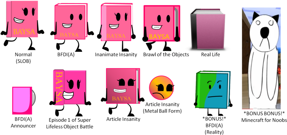 Baysa's Object Show Appearances By Piggy Ham Bacon - Object Show Fanart (1024x468)