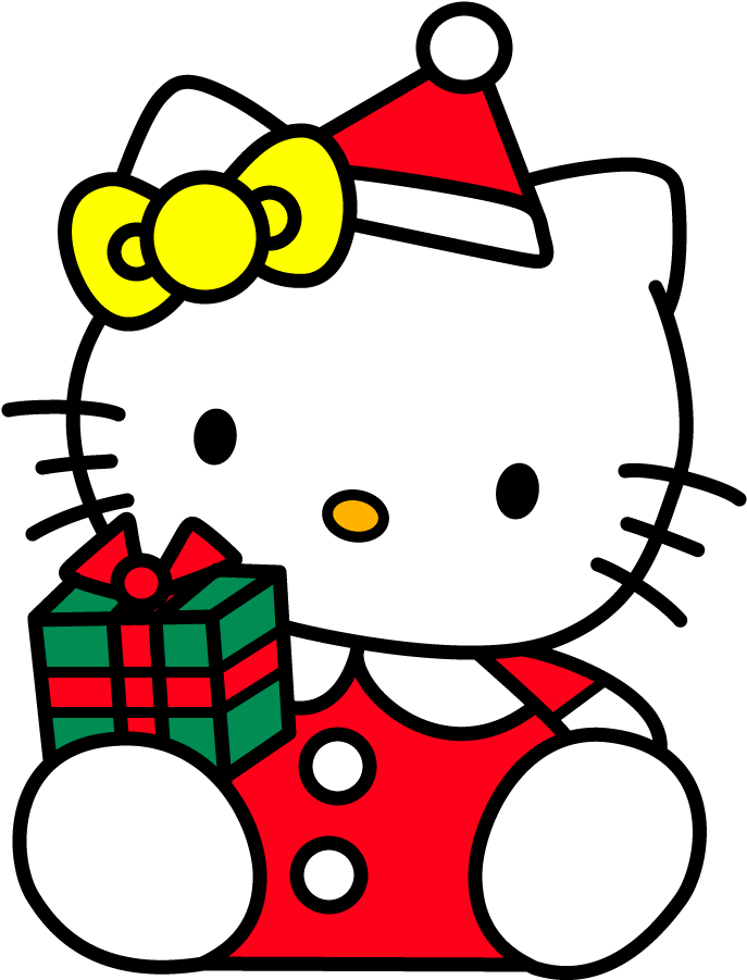 Cute Little Santa Claus Christmas Kitten - Merry Christmas Embroidery Design (692x928)