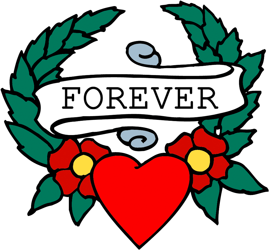 Forever Clipart, Free Forever Clipart - 3drose Tattoo Heart Forever, Greeting Cards, 6 X 6 (946x887)