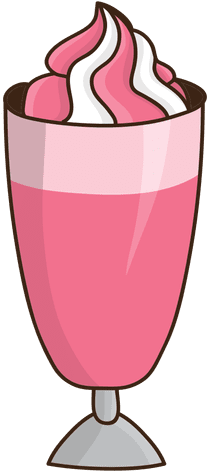 Sobremesa De Milkshake De Morango Plana Transparent - Batido Dibujo Png (512x512)
