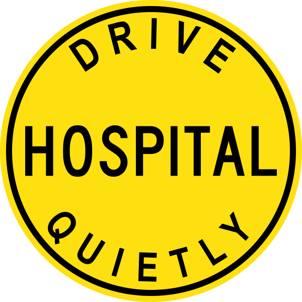 Hospital Road Clipart - Sign (600x600)