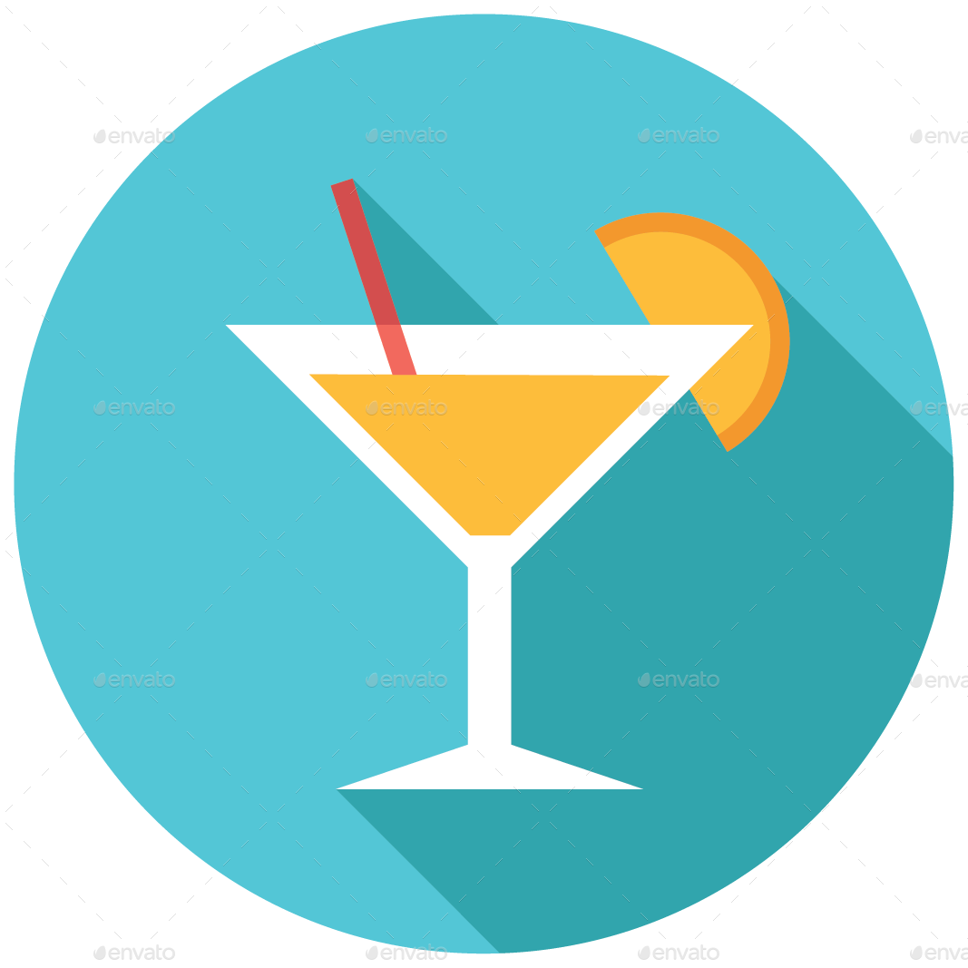 Martini Clipart Mocktail - Drink Flat Icon Png (1067x1067)