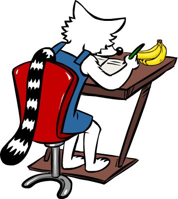 Mister Lemur Writing - Mister Lemur Writing (358x400)