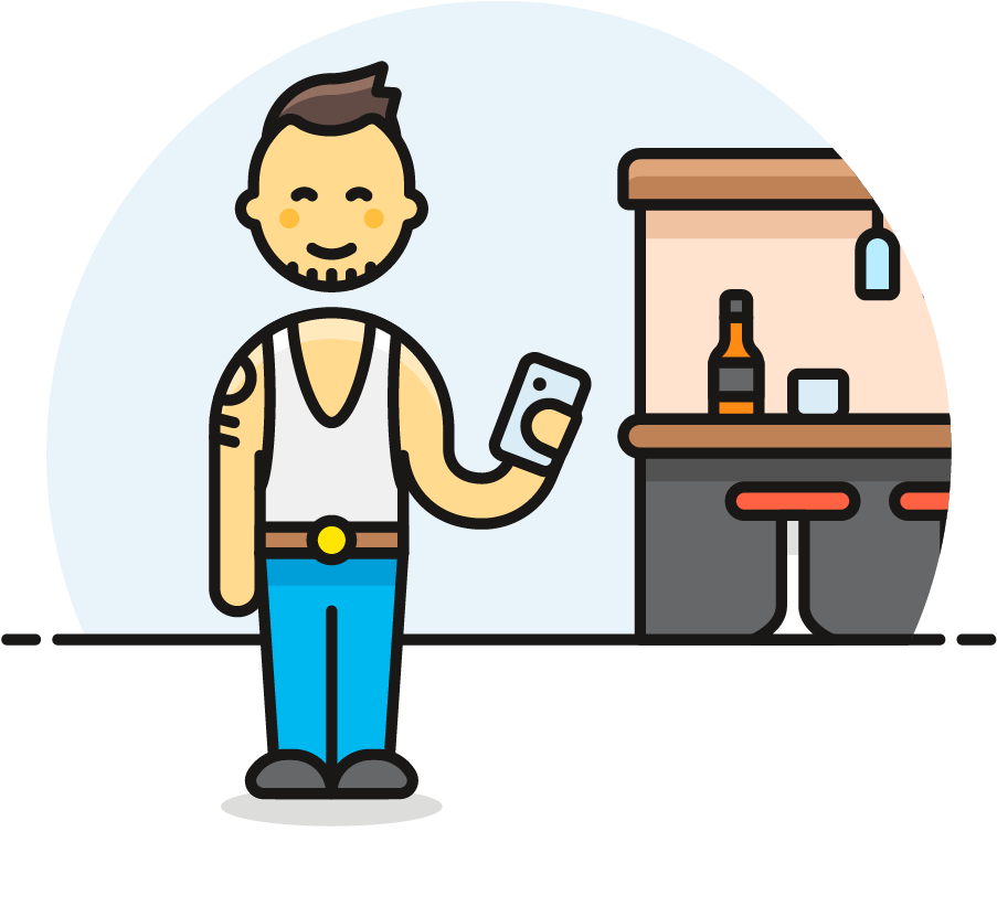 119 Whisky Spirit Bar Male Asian - Cartoon (1025x1148)