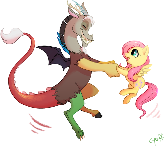 Fluttershy And Discord<<<they Are The Cutest Friends - Fluttershy (650x585)