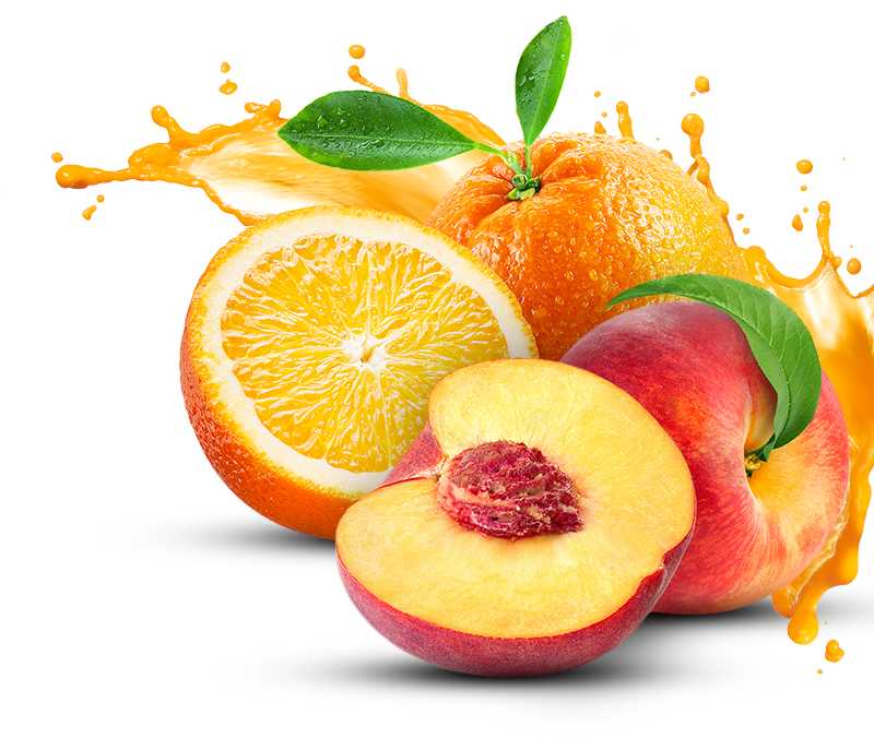 Peach & Orange - Fruit Punch Png (800x676)
