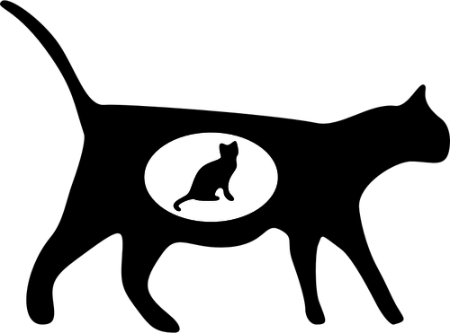 20037 Black Cat Silhouette Clip Art Free Public Domain - Pregnant Animal Clip Art (500x371)
