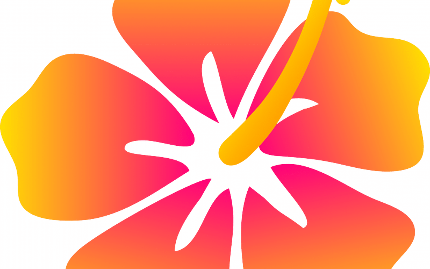 Free Hibiscus Flower Outline, Download Free Clip Art, - Hawaiian Flowers Clip Art (1368x855)