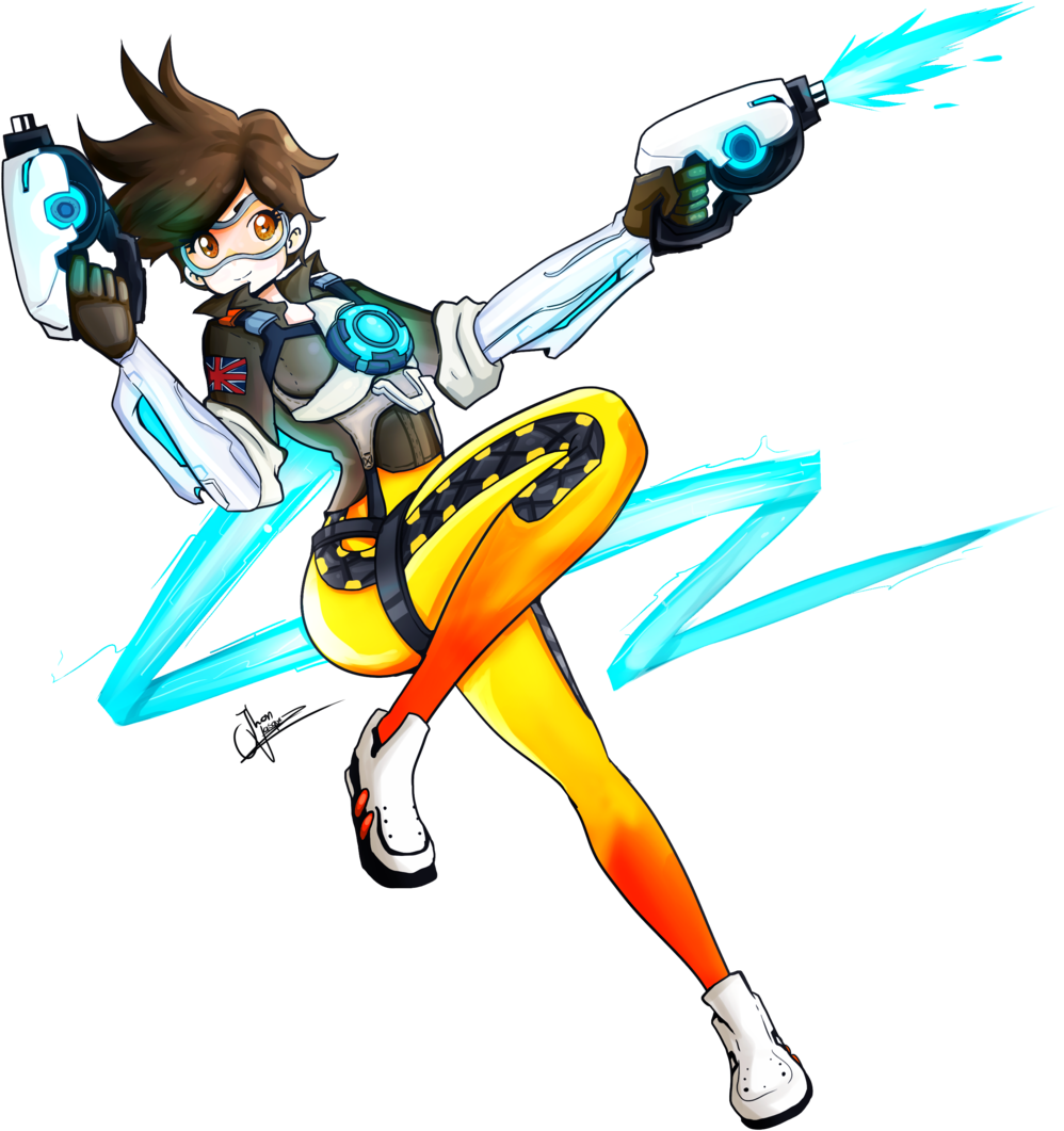 Tracer Overwatch By Jhonvasquez Tracer Overwatch By - Tracer (1024x1100)