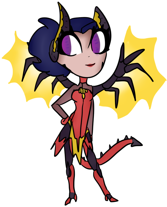 [kawai Overwatch] Mercy Devil By Nina234557 - Cartoon (661x867)