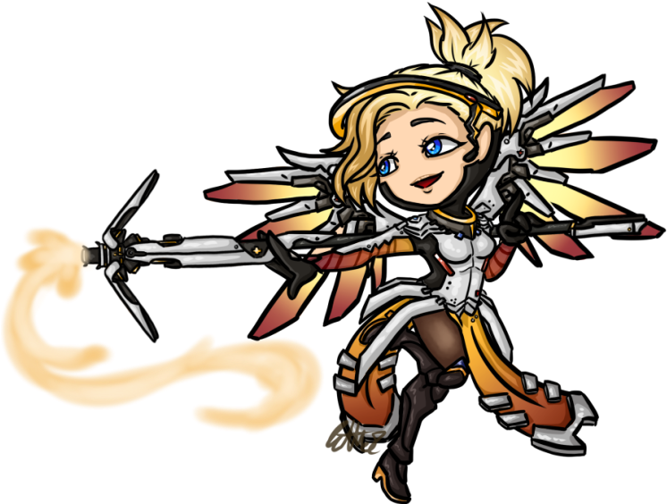 Mercy By Katta2 - Mercy Cartoon Overwatch Transparent (750x581)