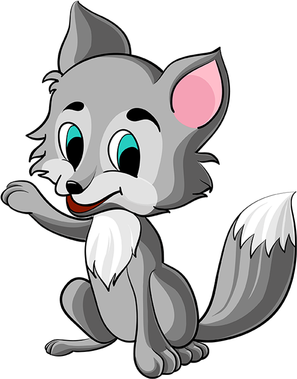 Cute Wolf Cliparts - Cartoon Baby Wolf Png (720x1280)