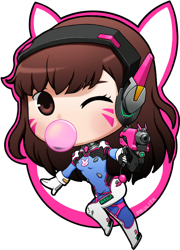 Watching Overwatch - Overwatch D Va Chibi (800x921)