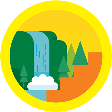 Presenting The Official List Of Fitbit Badges - Fitbit Waterfall Badge (386x386)