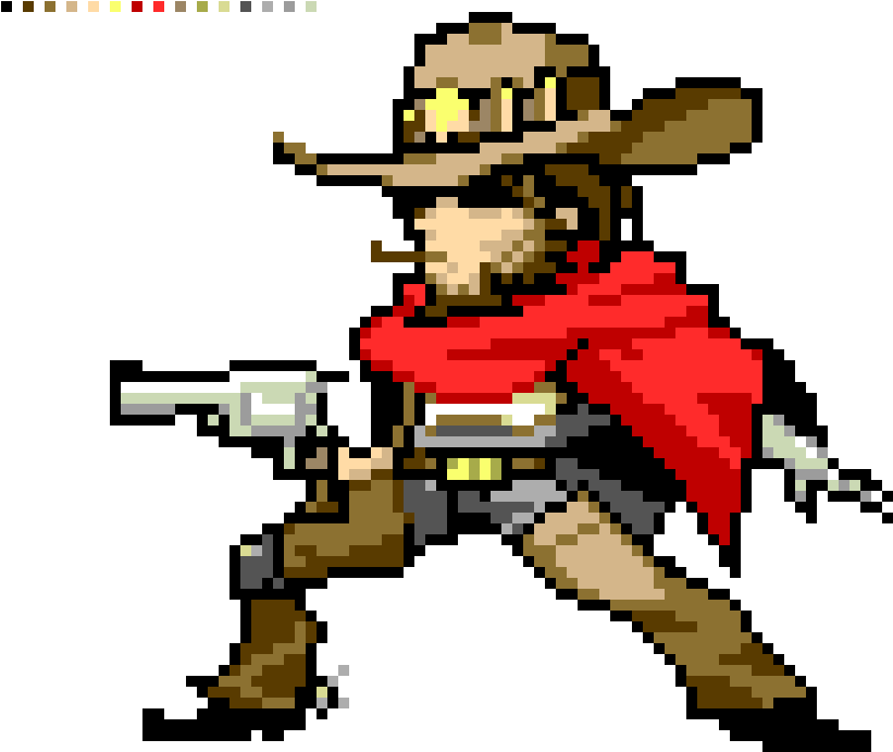 Overwatch Mccree Pixel Spray - Overwatch Mccree Pixel Art (970x710)