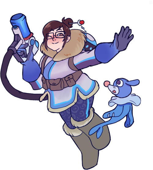 Overwatch Cartoon Fictional Character Vertebrate Hand - Popplio Overwatch (500x555)