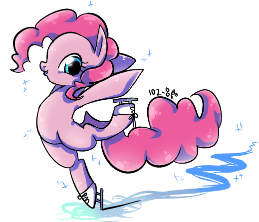 Kkuyo, Bipedal, Ice, Ice Skating, Pinkie Pie, Pony, - Cartoon (640x480)