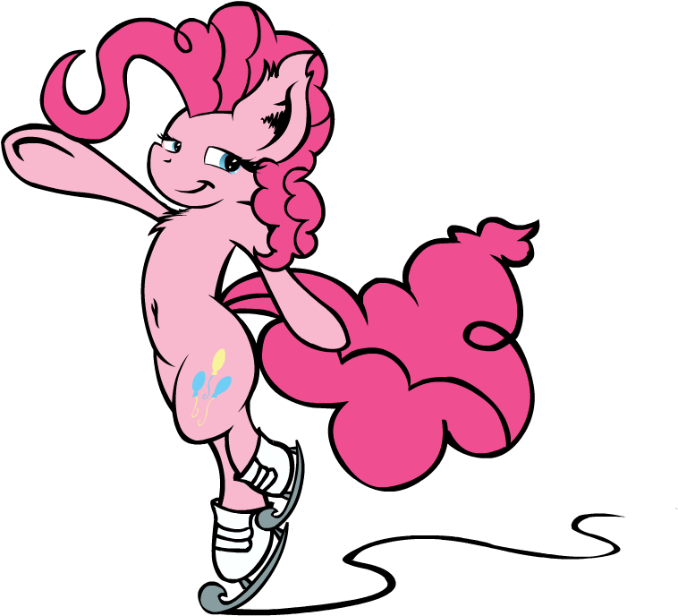 Yooyfull, Ice Skating, Pinkie Pie, Safe, Solo - Cartoon (1100x800)