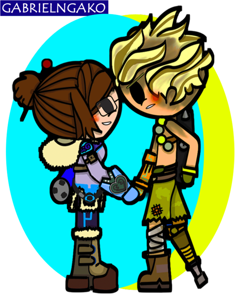 Overwatch Junkrat And Mei By Gabrielngako - Cartoon (808x990)
