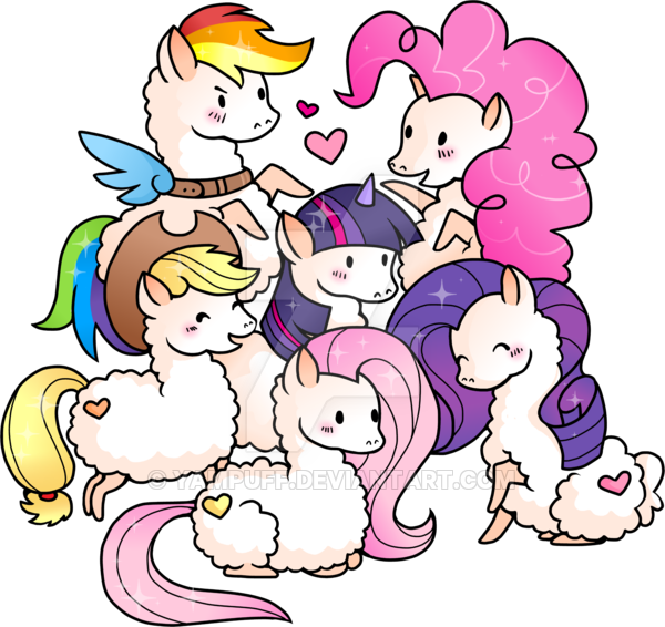 Yampuff My Little Llamas My Little Ponies Mlpfim Mlp - Imagenes De Llamas Kawaiis (600x566)