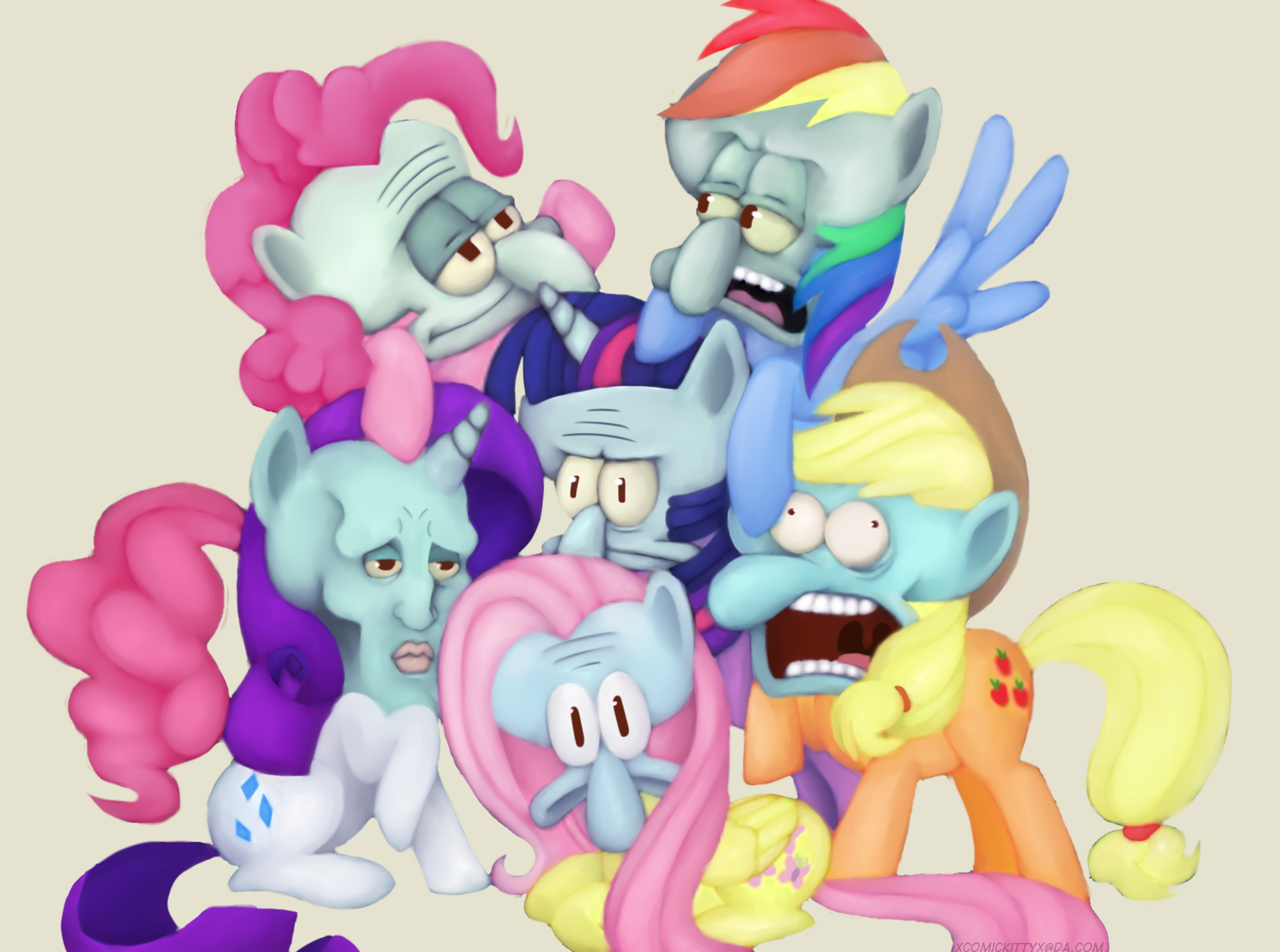 My Little Squidward By Xcomickittyx-d5du - Little Pony Friendship Is Magic (2000x1488)