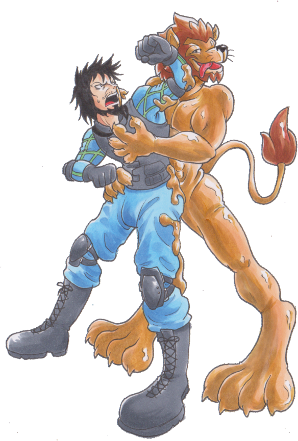 Midorimushig 161 6 Latex Lion Tf 01 By Midorimushig - Sexy Muscular Anime Furries Sex Cockvore Feet (600x883)