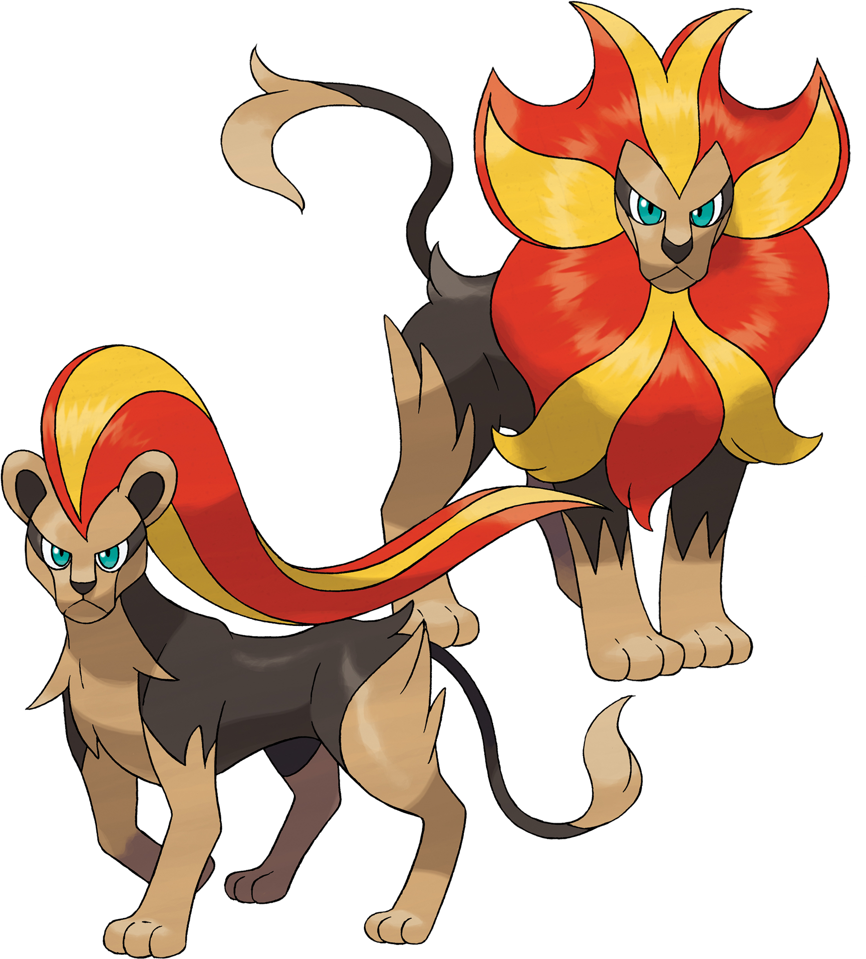 Pyroar Both - Pokémon Firered And Leafgreen (1785x1968)