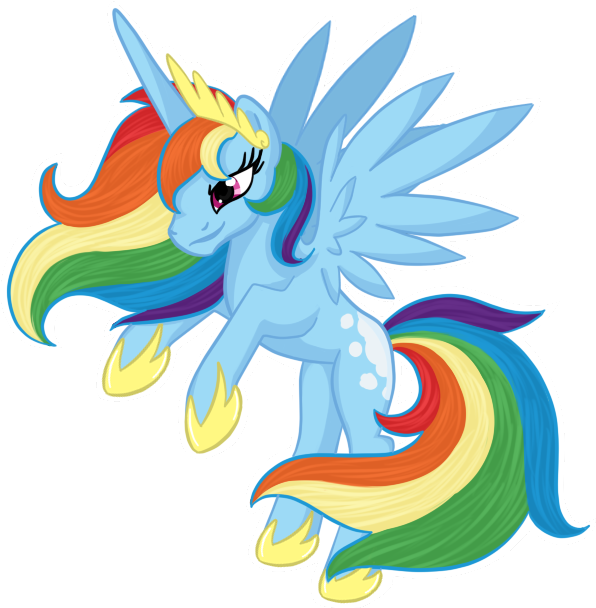 My Little Pony Alicorn Rainbow Dash - Cartoon (800x620)