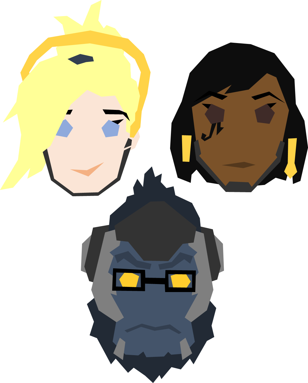 Overwatch Heads 4 By Samueljellis Overwatch Heads 4 - Cartoon (1074x1335)