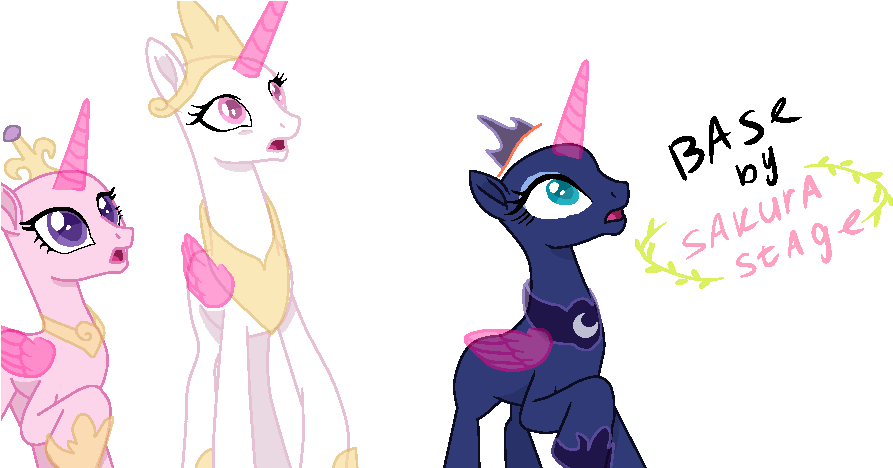 Mlp Base Wow Princess By Sakurastageani - My Little Pony Base Princess (900x467)