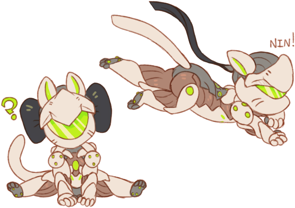 Neko Genji By Occultic - Adorable Genji (1023x731)