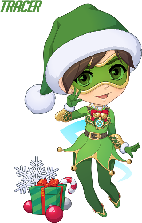 Overwatch Tracerkawaii Anime - Tracer Jingle Skin Art (601x850)