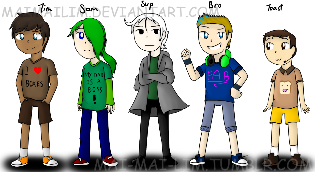 Septiceye Sam Tiny Box Tim Cryaotic Sup Guy Pewdiepie - Cartoon (1280x708)