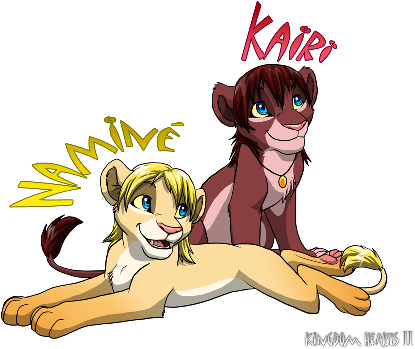 Namine And Kairi By Nightrizer - Kingdom Hearts Lion Kairi (864x720)