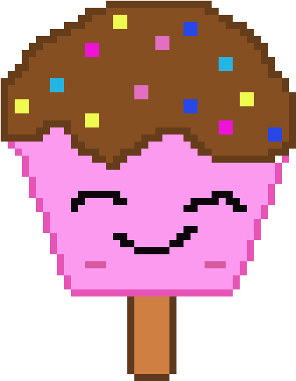 Pixel Art Ice Cream - Cactus Pixel Art (590x640)