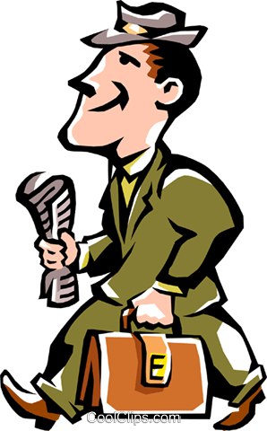 Man Walking To Work Royalty Free Vector Clip Art Illustration - Man Walking To Work Cartoon (298x480)