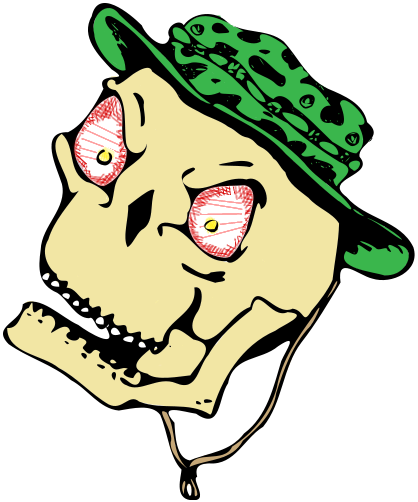 Image For Skull With Boony Hat Color Clip Art Monster - Drawing (418x502)