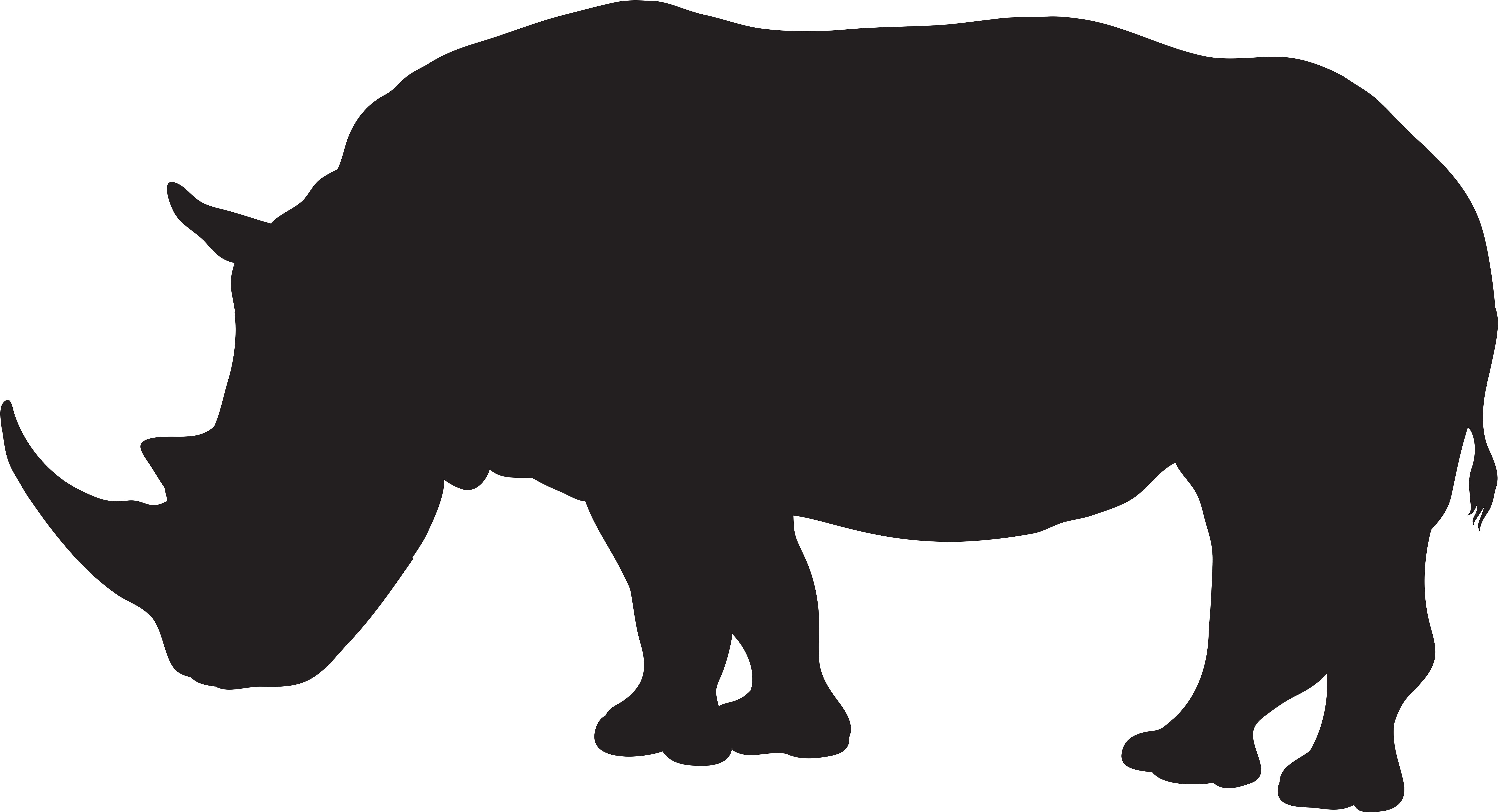 Rhino - Rhino Silhouette Transparent (8000x4276)