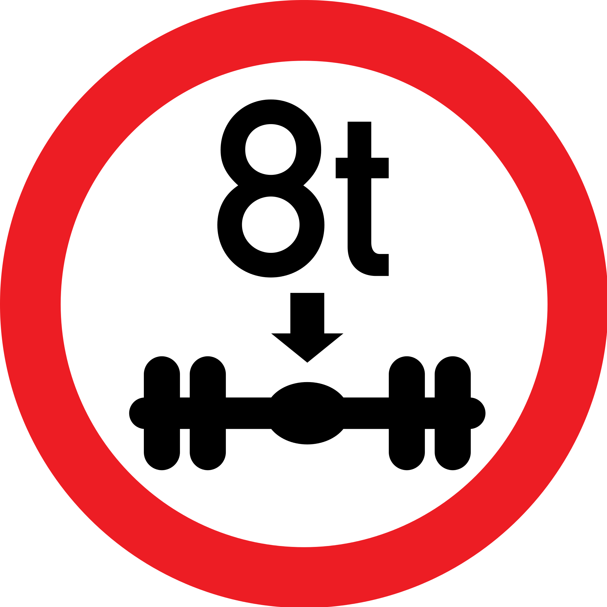 Open - Maximum Weight Road Sign (2000x2000)