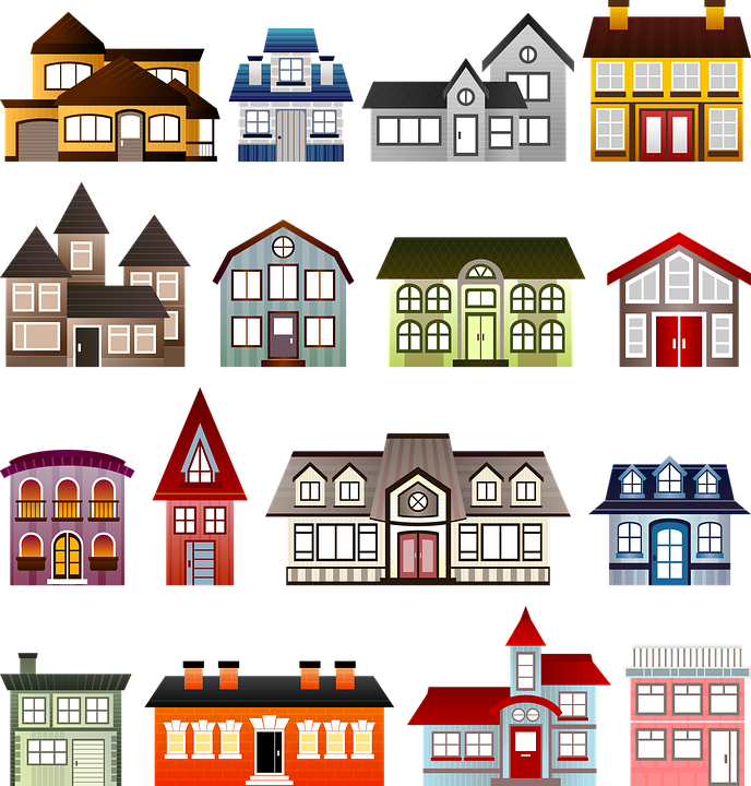Office Building Cliparts 18, Buy Clip Art - Different Types Of Homes Clipart (688x720)