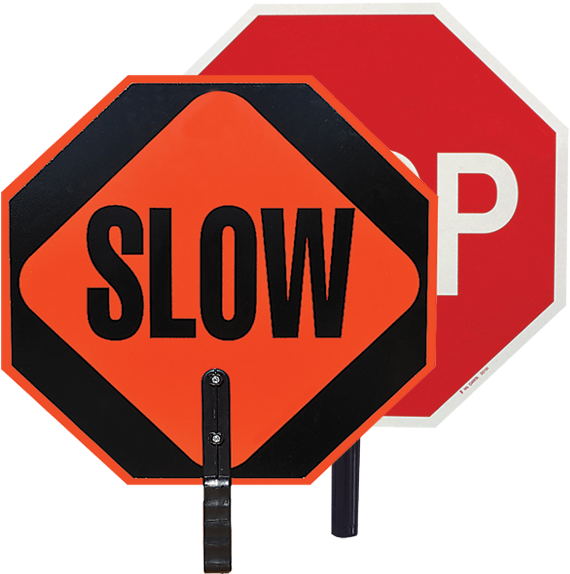 Stop/slow Signs With Handle - Safetruck Ss100 18" Stop/slow Paddle (600x600)