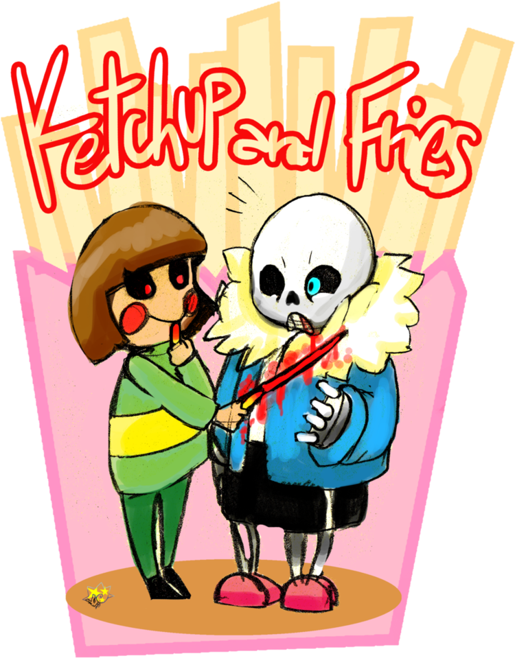 Undertale Ketchup And Fries By Amely14128 - Cartoon (804x993)