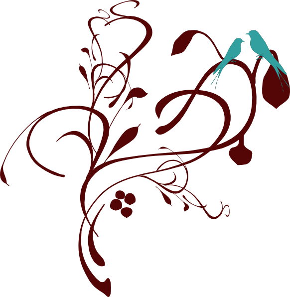 Birds On A Branch Clip Art At Clkercom Vector Online - Vines Clip Art (582x596)