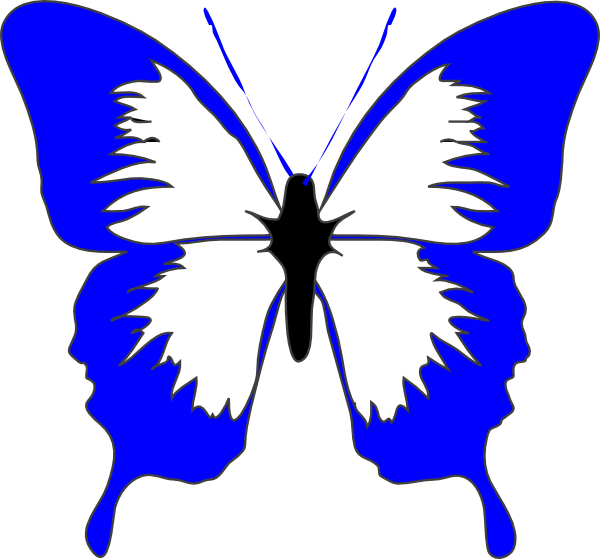 Butterfly Clipart Black And White (600x559)