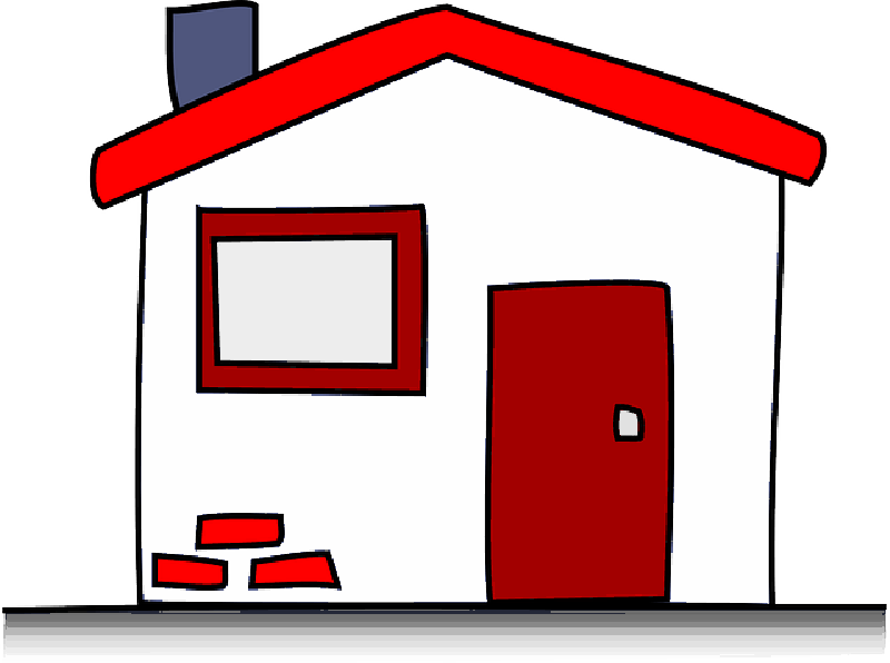 Building, House, Home, Cartoon, Window, Door, Chimney - House Clipart Free (800x596)