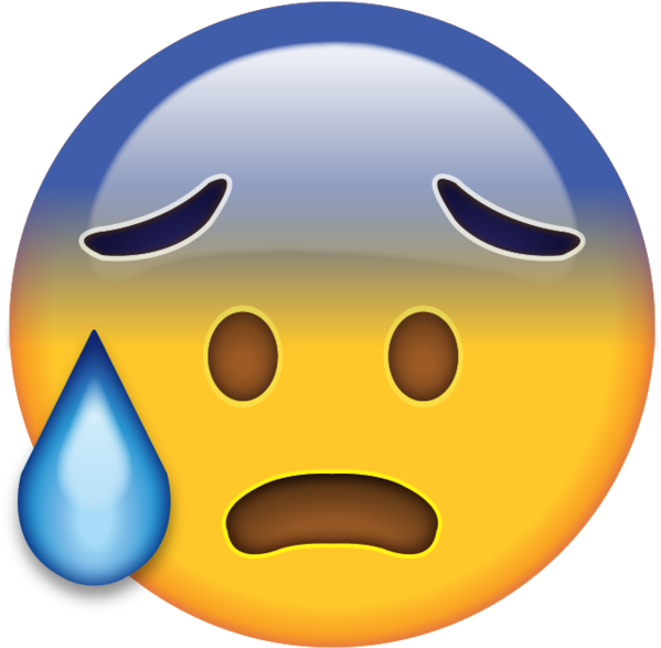 Smiley Face Clipart - Cold Sweat Emoji (600x600)
